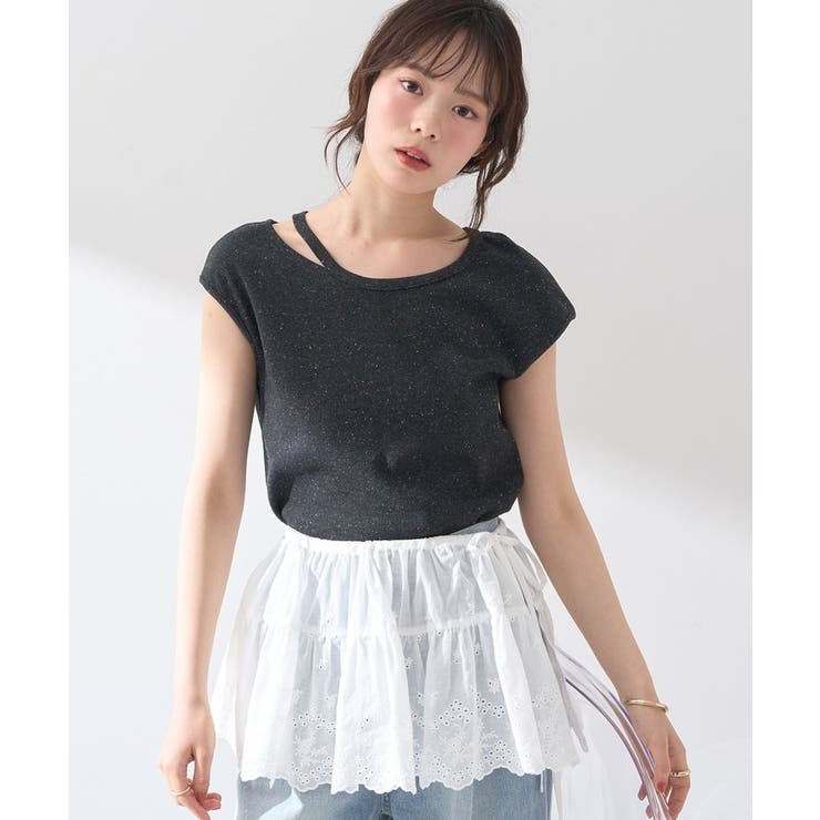 カットデザインフレンチスリーブプルオーバー[品番：EMEW0049087