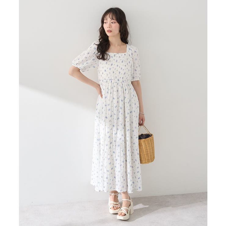 バックリボンシャーリングワンピース[品番：EMEW0048687]｜earth