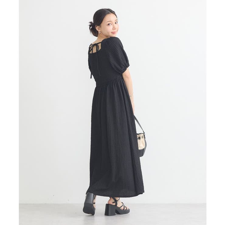 CHICWISH★バックリボンシャーリングワンピース☆ earth music&ecology ワンピース バックリボンシャーリング