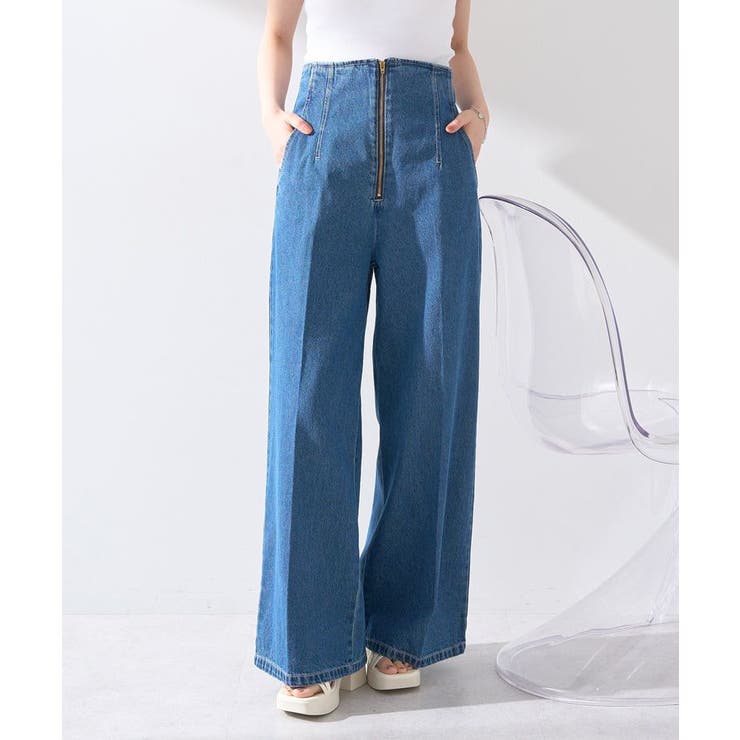 フロントZIPバックレースアップデニム | earth music&ecology  | 詳細画像10 