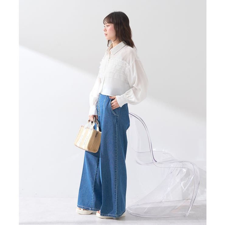 フロントZIPバックレースアップデニム | earth music&ecology  | 詳細画像14 