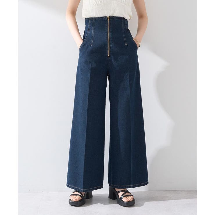 フロントZIPバックレースアップデニム | earth music&ecology  | 詳細画像3 