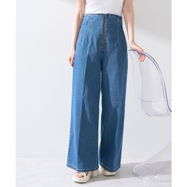 フロントZIPバックレースアップデニム | earth music&ecology  | 詳細画像9 