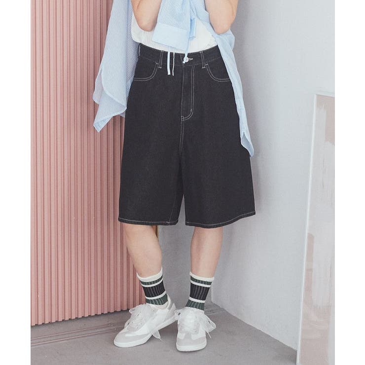 【未使用】AWORK ブラックデニムショーツ ハーフパンツ 34 AWORK】明日店頭先行販売です!! 
