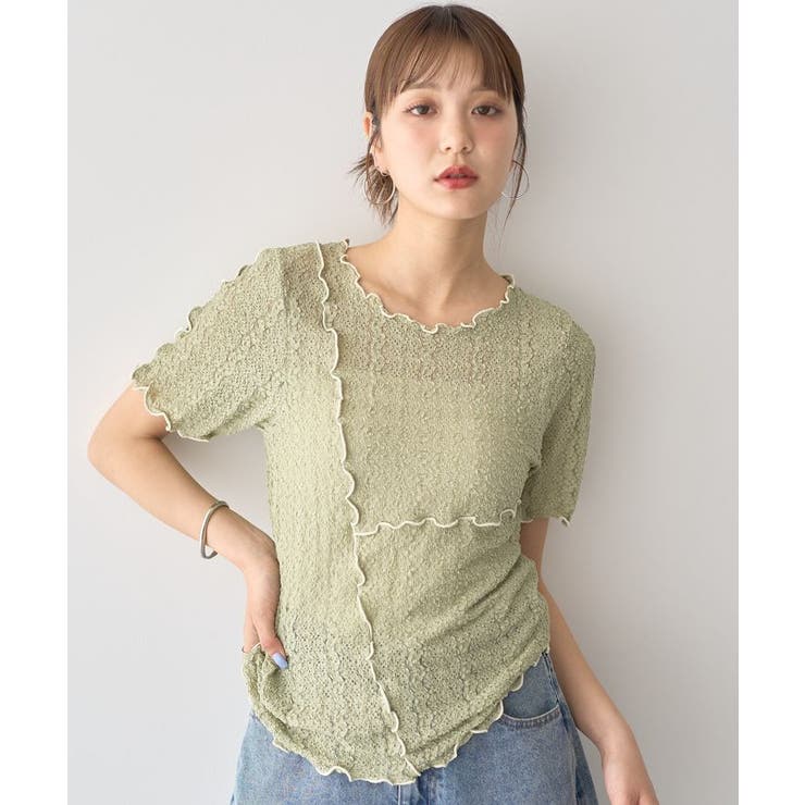 ライトグリーン | レースメロープルオーバー | earth music&ecology