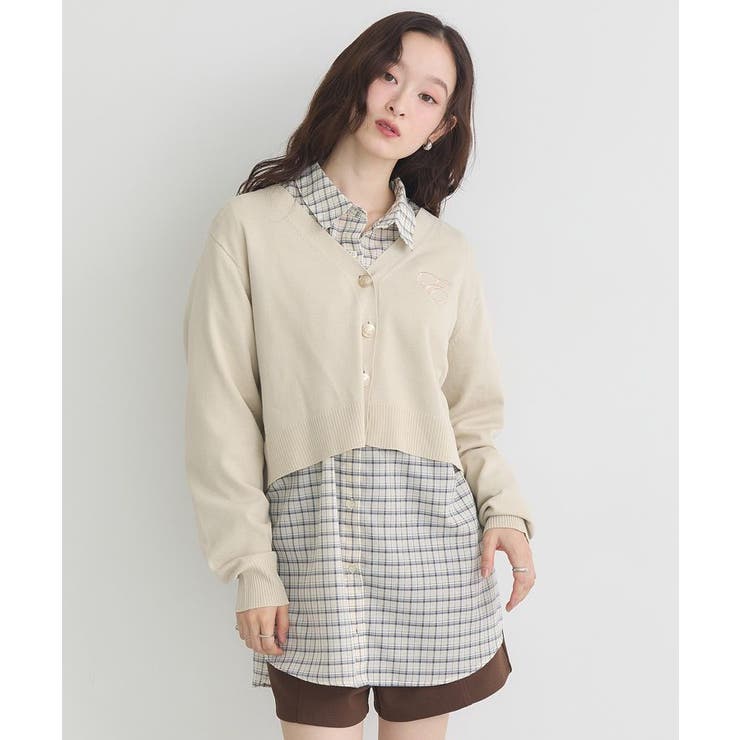 2wayショルダードロストリボンチェックシャツ | earth music&ecology  | 詳細画像17 