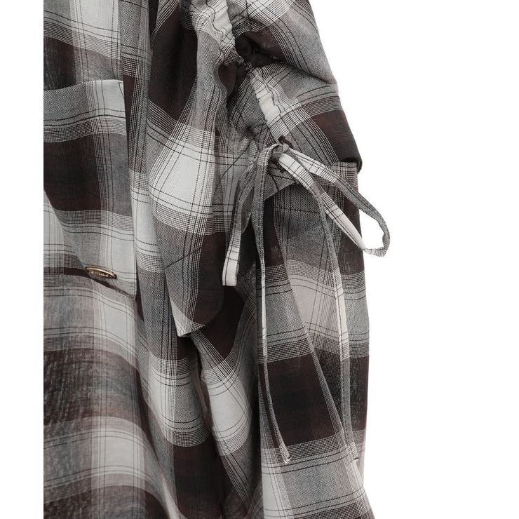 2wayショルダードロストリボンチェックシャツ | earth music&ecology  | 詳細画像44 