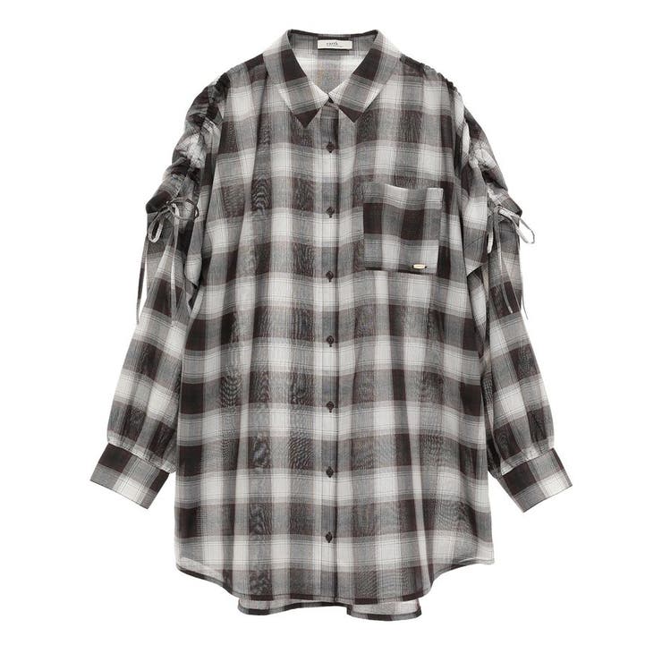 2wayショルダードロストリボンチェックシャツ | earth music&ecology  | 詳細画像50 