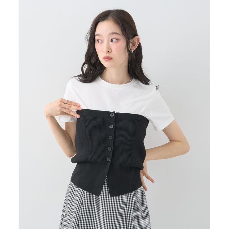 SET2点コンパクトTEE＋マルチwayニットビスチェ | earth music&ecology  | 詳細画像14 