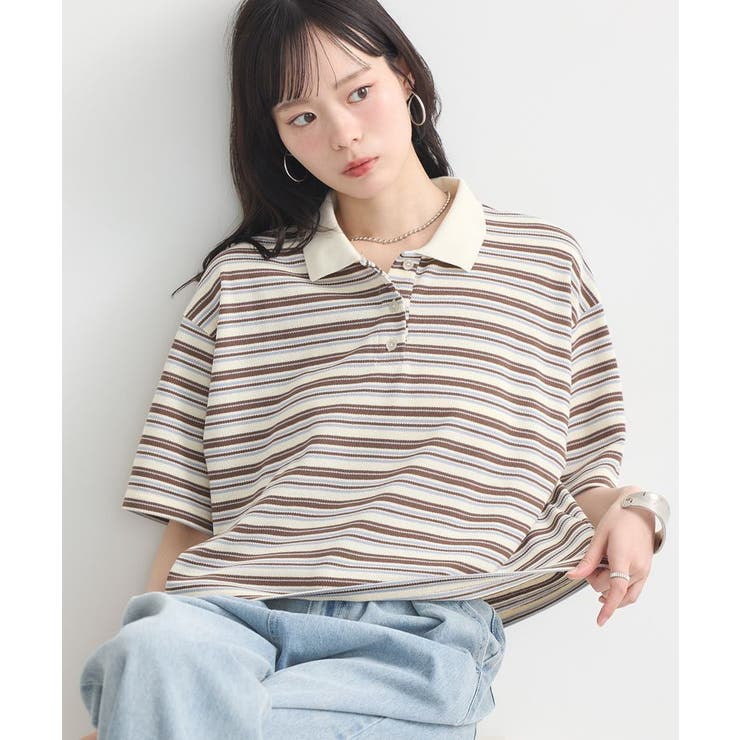 レトロボーダーポロシャツ | earth music&ecology  | 詳細画像1 