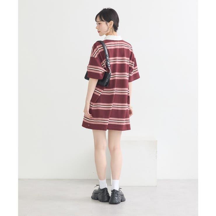 レトロボーダーラガーミニワンピース | earth music&ecology  | 詳細画像14 