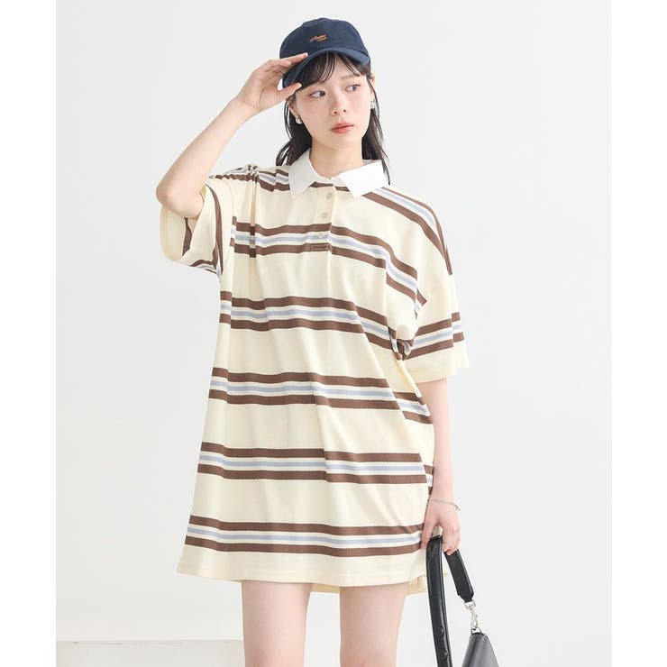 レトロボーダーラガーミニワンピース | earth music&ecology  | 詳細画像2 