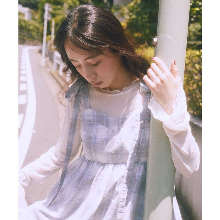 チェックパターンバルーンキャミビスチェ | earth music&ecology  | 詳細画像2 