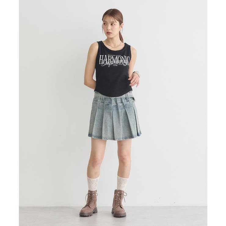 フリルロゴノースリーブプルオーバー | earth music&ecology  | 詳細画像14 