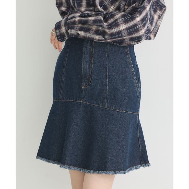 インディゴ | ハイウエストフレアデニムスカート | earth music&ecology 
