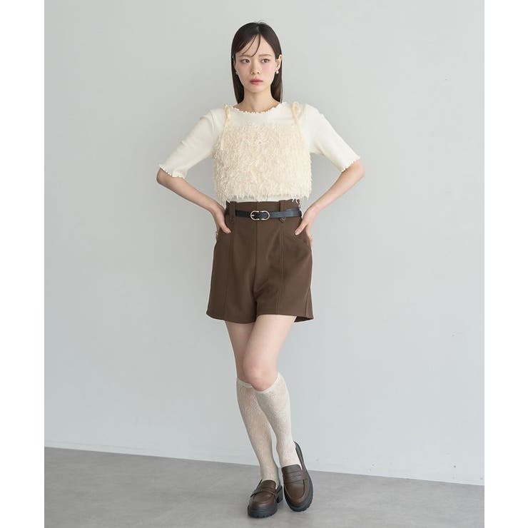 【WEB限定】ベロアリボンフェザービスチェ | earth music&ecology  | 詳細画像24 