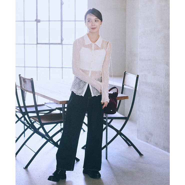 タックホックデニムパンツ | earth music&ecology  | 詳細画像3 