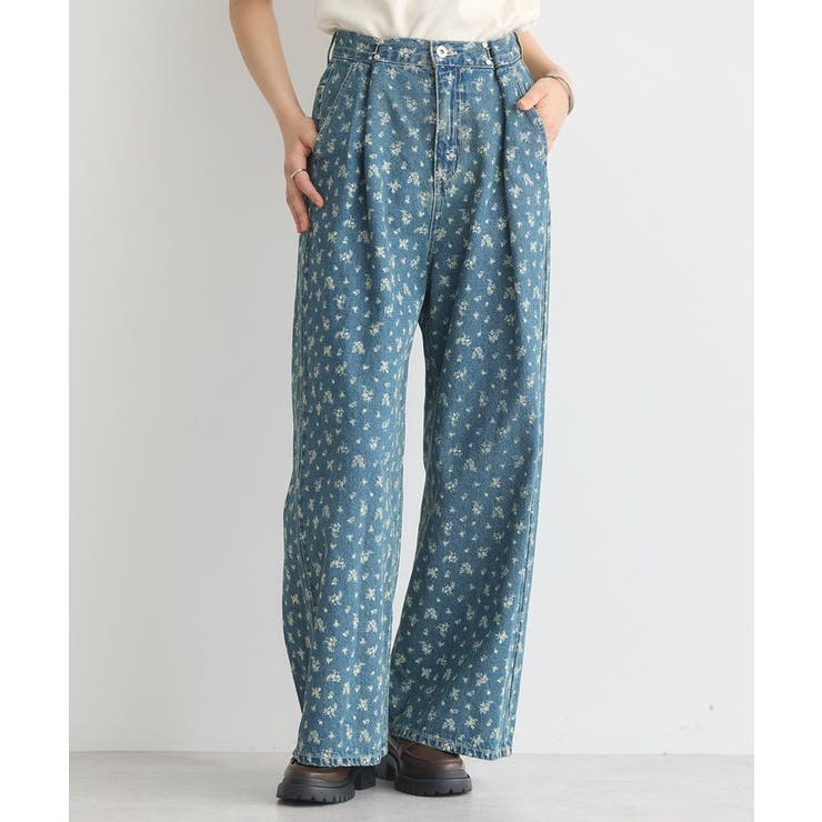 フラワー | タックホックデニムパンツ | earth music&ecology 