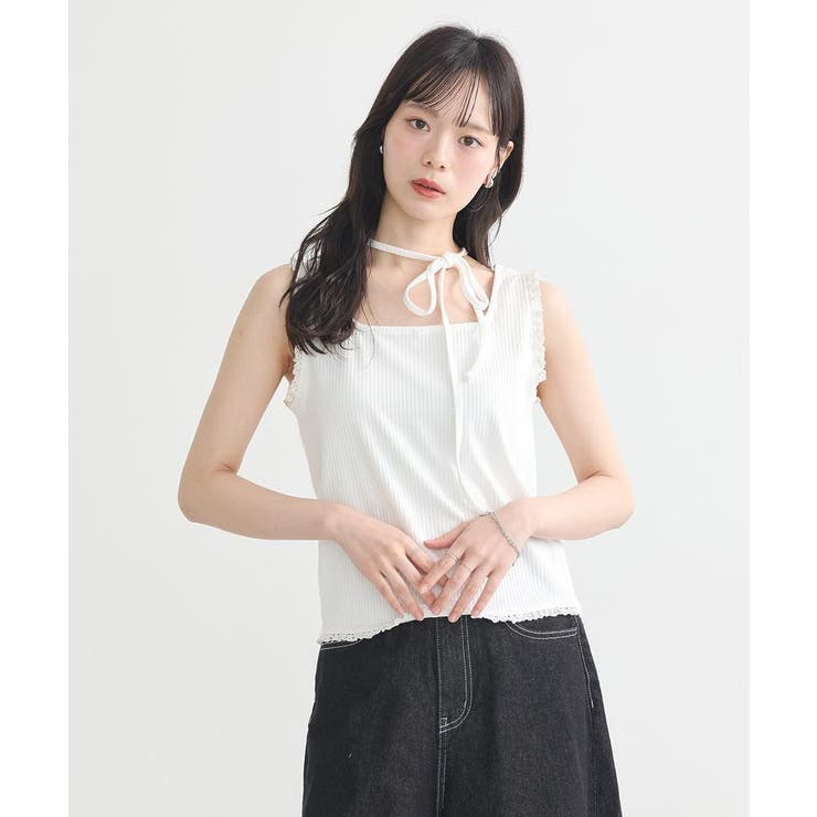 マルチwayネックホルターレースタンク | earth music&ecology  | 詳細画像2 