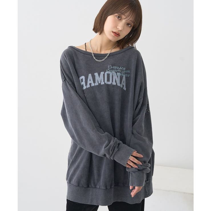 ランダム刺繍オフショルプルオーバー | earth music&ecology  | 詳細画像1 