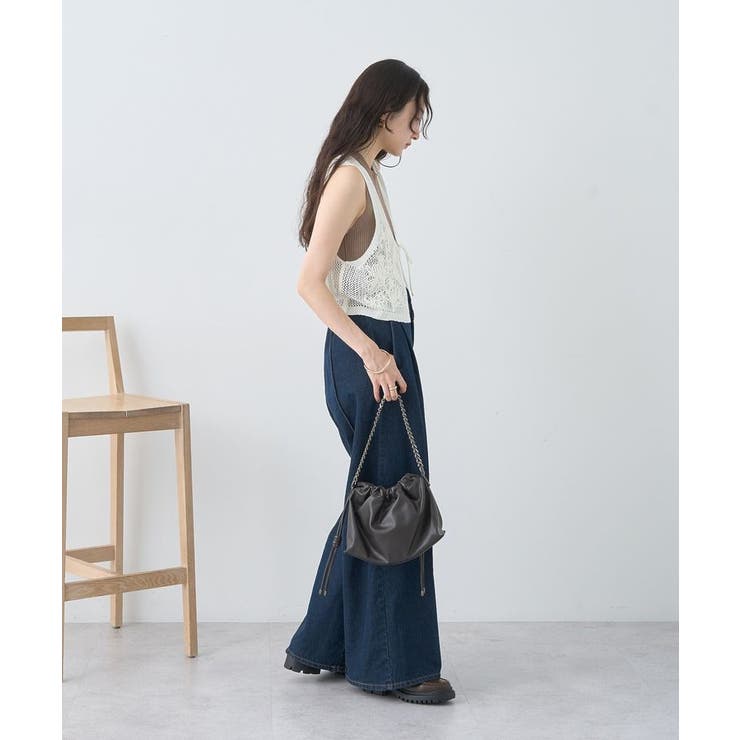 フラワー刺繍メッシュベスト | earth music&ecology  | 詳細画像14 