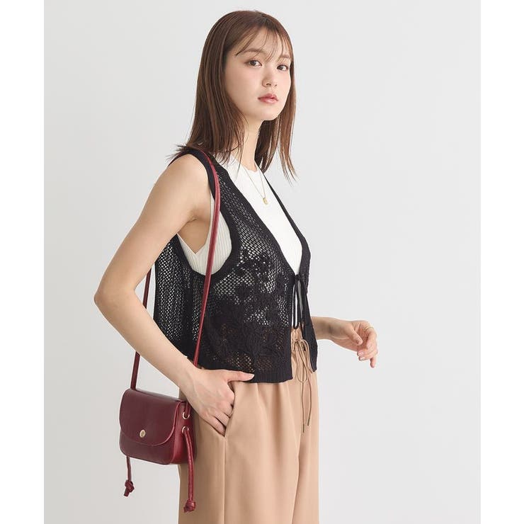 フラワー刺繍メッシュベスト | earth music&ecology  | 詳細画像5 