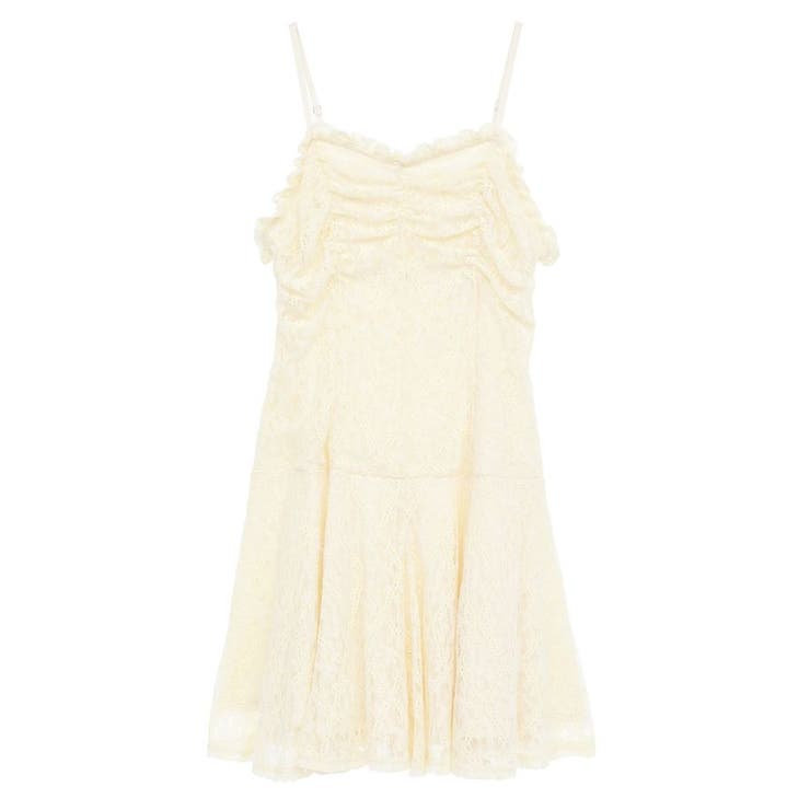 フロントギャザー起毛レースミニワンピース | earth music&ecology  | 詳細画像19 