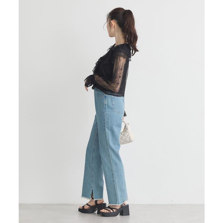 SET2点ラッフルレースブラウス＋キャミソール | earth music&ecology  | 詳細画像25 