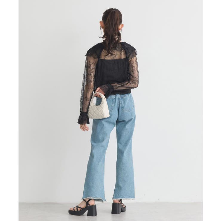 SET2点ラッフルレースブラウス＋キャミソール | earth music&ecology  | 詳細画像26 