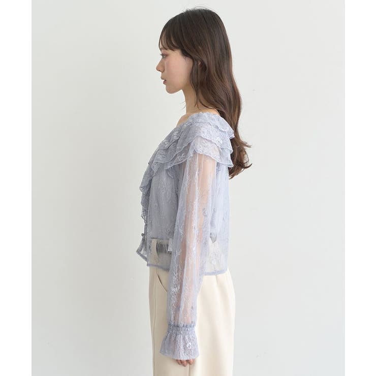 SET2点ラッフルレースブラウス＋キャミソール | earth music&ecology  | 詳細画像29 