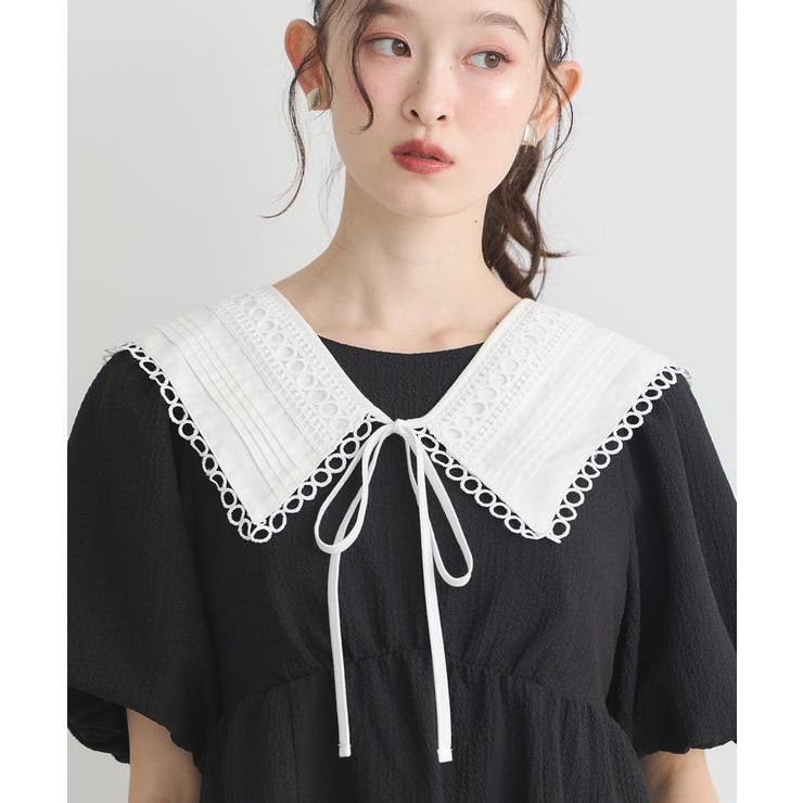 セーラーカラーレース付け襟 | earth music&ecology  | 詳細画像1 