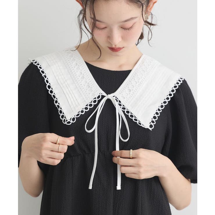 セーラーカラーレース付け襟 | earth music&ecology  | 詳細画像2 