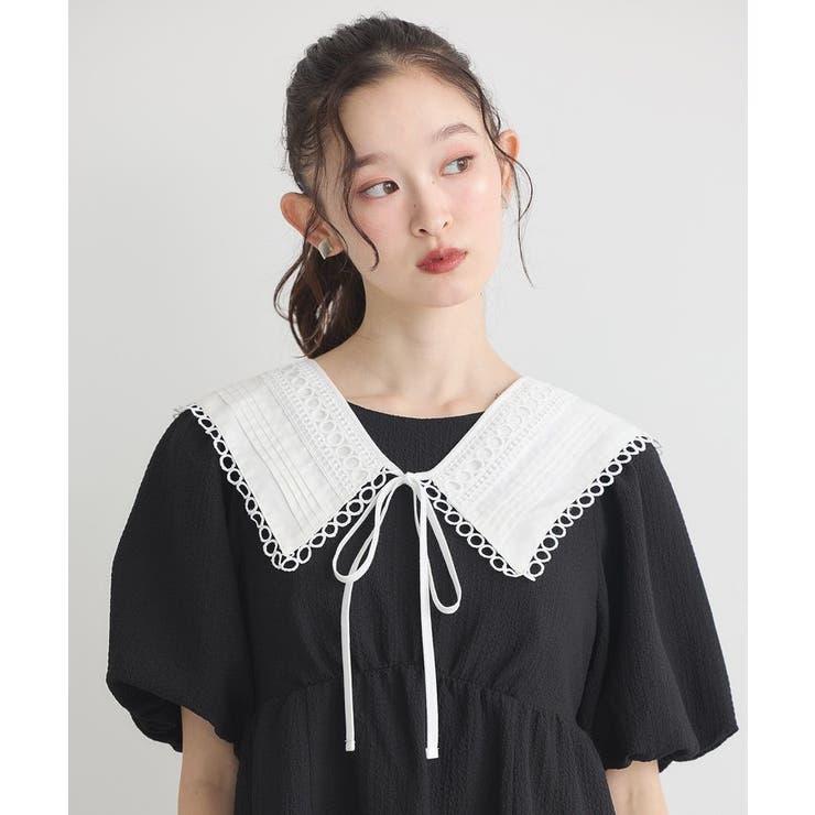 セーラーカラーレース付け襟 | earth music&ecology  | 詳細画像4 