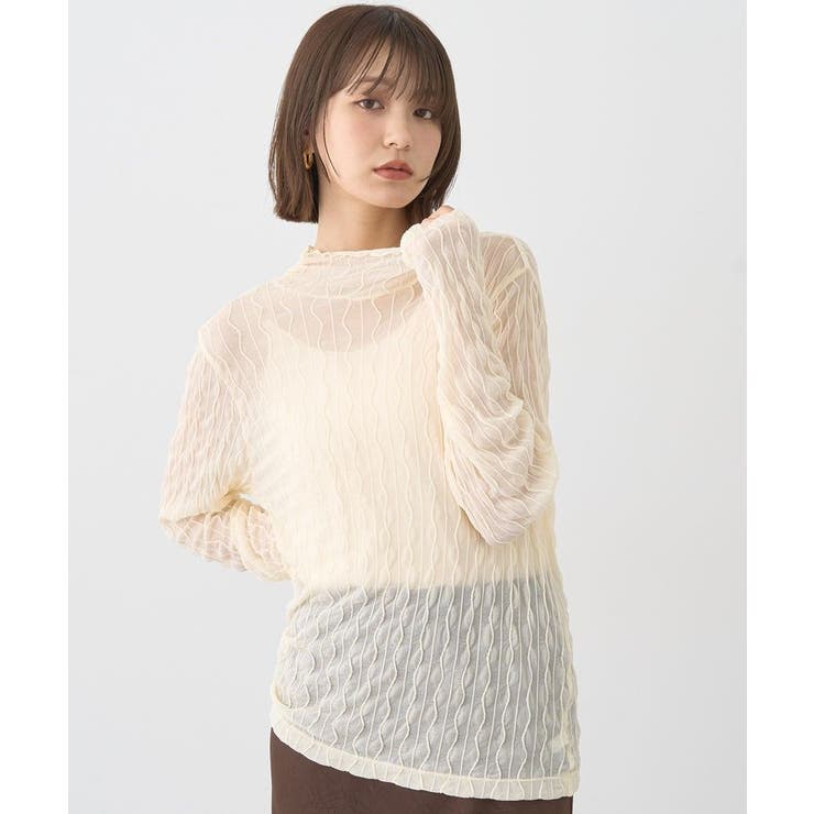 ハイネックシアーうねうねプルオーバー | earth music&ecology  | 詳細画像1 