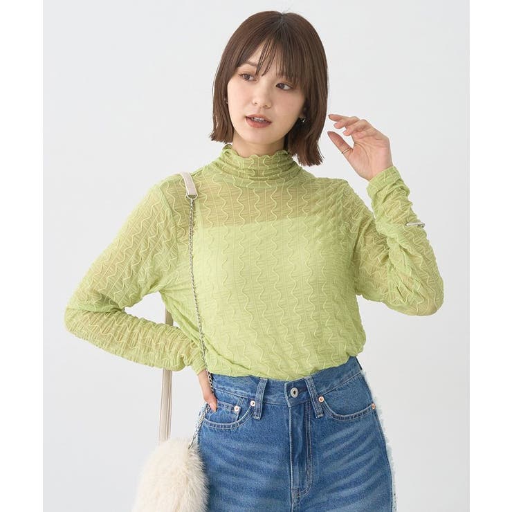 ハイネックシアーうねうねプルオーバー | earth music&ecology  | 詳細画像3 