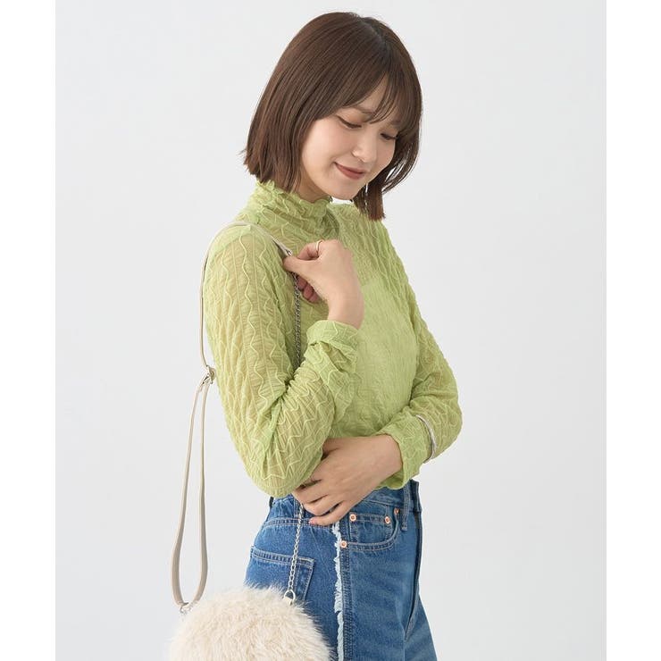 ハイネックシアーうねうねプルオーバー | earth music&ecology  | 詳細画像4 