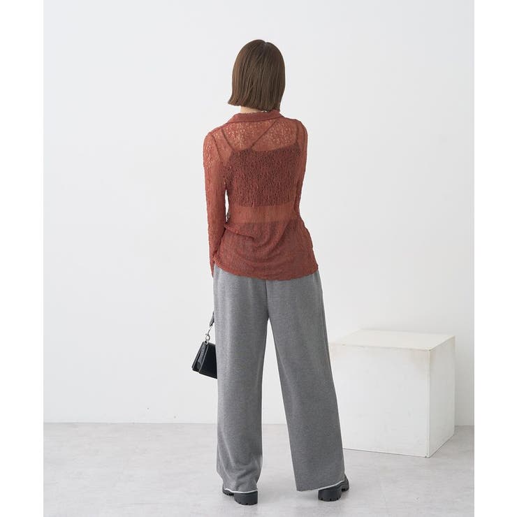 ストレッチレースシャツ | earth music&ecology  | 詳細画像14 