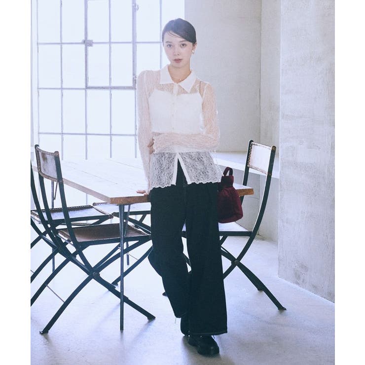 ストレッチレースシャツ | earth music&ecology  | 詳細画像5 