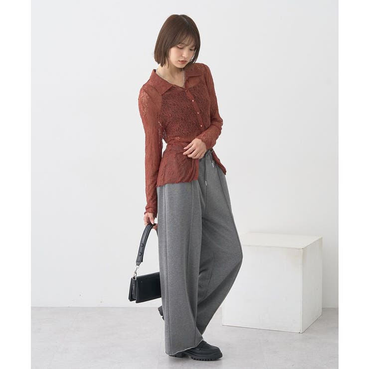 ストレッチレースシャツ | earth music&ecology  | 詳細画像13 