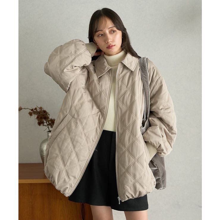 ベージュ | 【WEB限定】ダブルステッチキルティングコート | earth music&ecology 