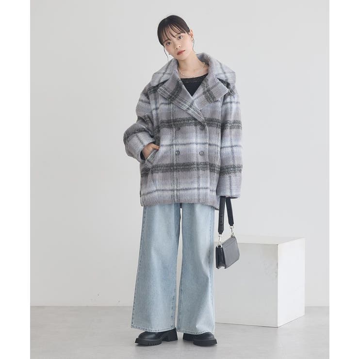 チェックシャギーコート | earth music&ecology  | 詳細画像22 