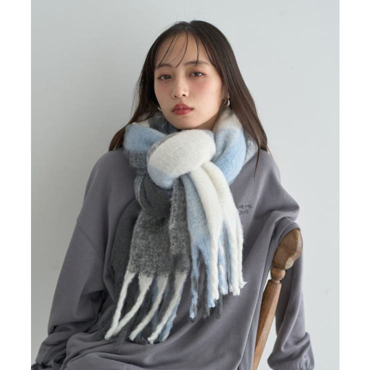 ブロックチェックマフラー | earth music&ecology  | 詳細画像2 