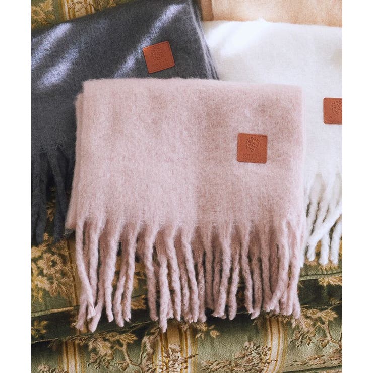 グレイッシュピンク | ワンポイントビッグマフラー | earth music&ecology 