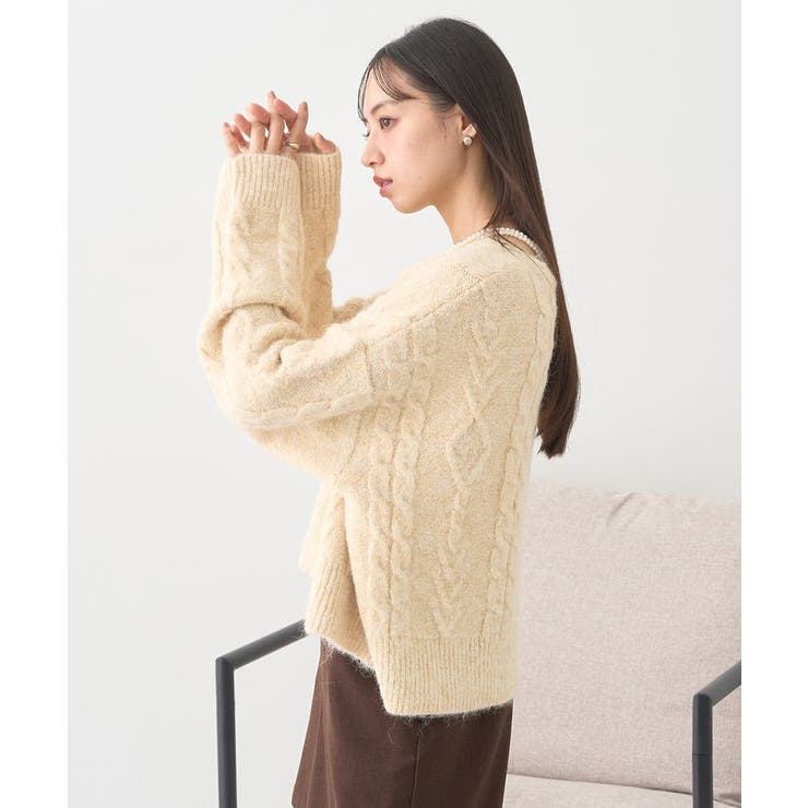 モヘヤタッチケーブルニットプルオーバー | earth music&ecology  | 詳細画像13 