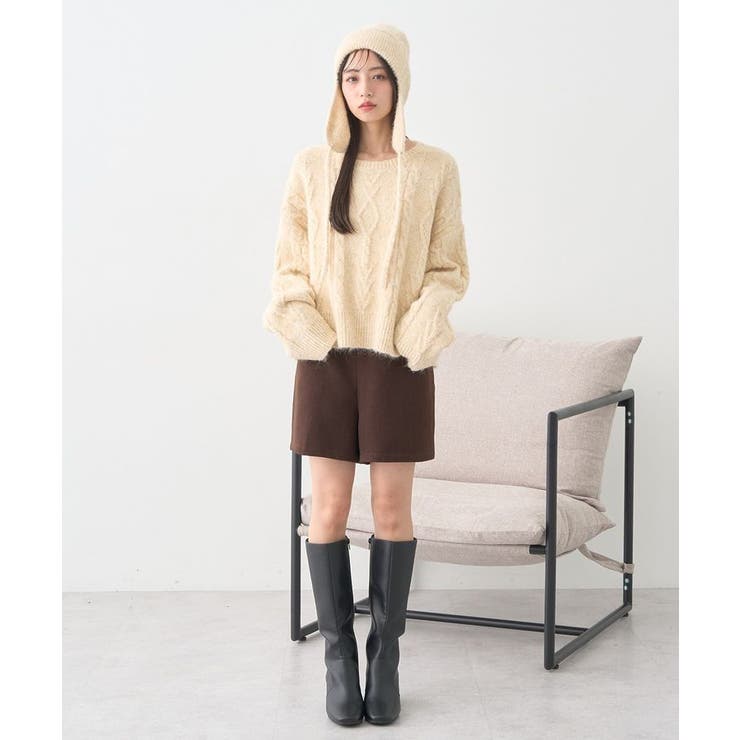 モヘヤタッチケーブルニットプルオーバー | earth music&ecology  | 詳細画像15 