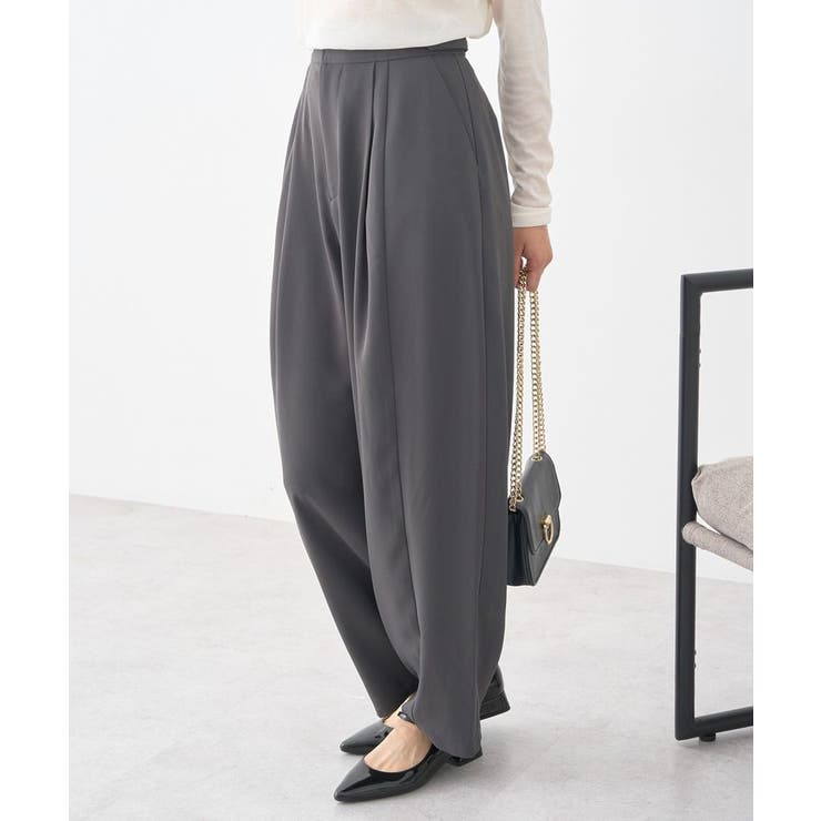 チャコールグレー | タックコクーンパンツ | earth music&ecology 