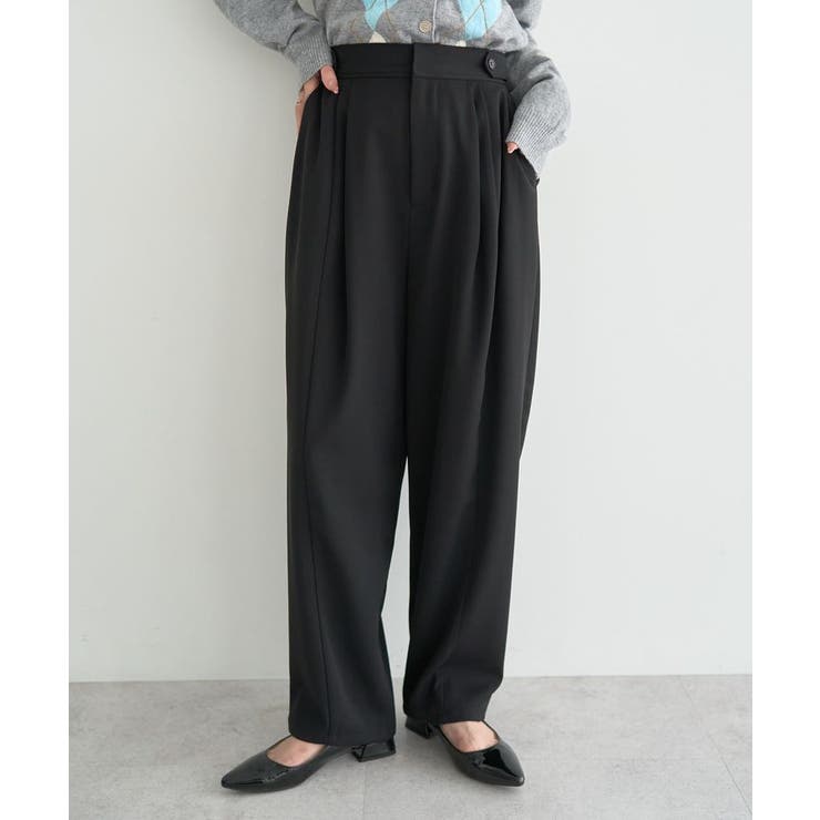 ブラック | タックコクーンパンツ | earth music&ecology 