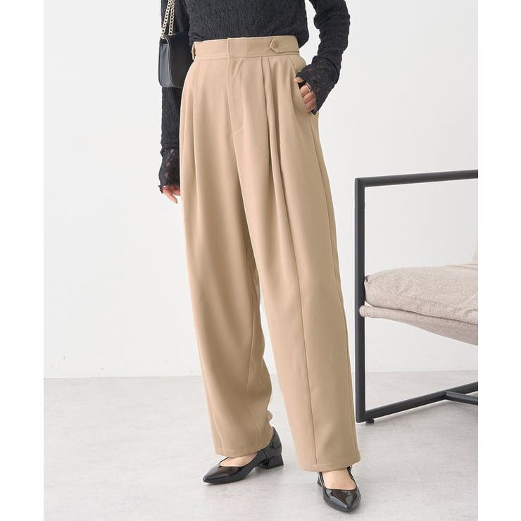 ベージュ | タックコクーンパンツ | earth music&ecology 