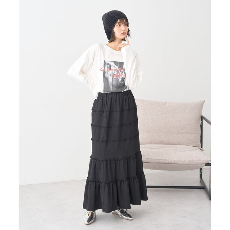 メロー切替フレアスカート | earth music&ecology  | 詳細画像18 
