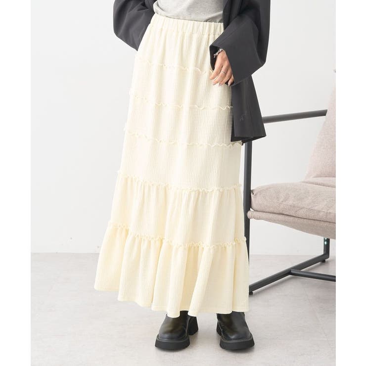 アイボリー | メロー切替フレアスカート | earth music&ecology 